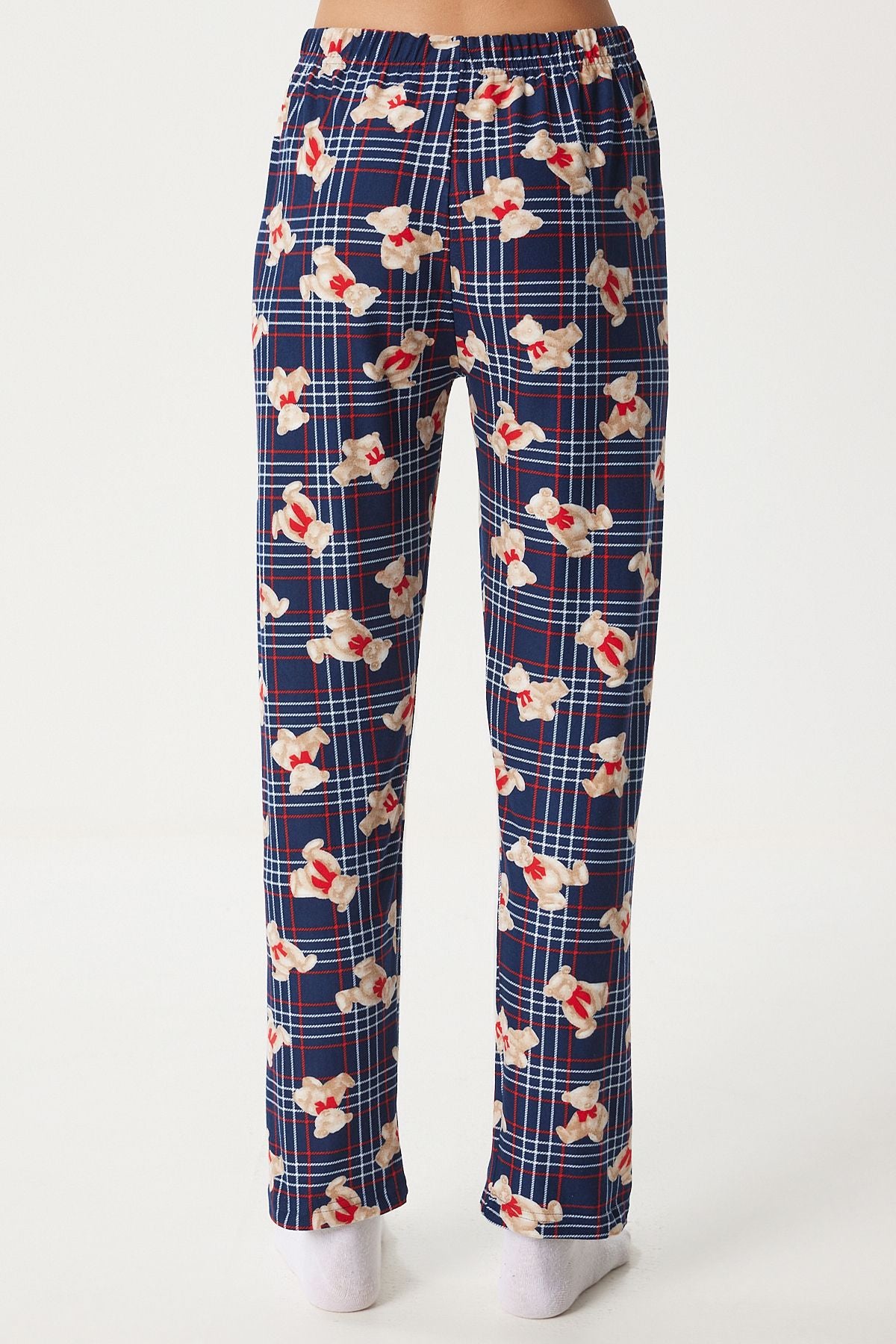 Lacivert Desenli Yumuşak Dokulu Örme Pijama Altı EC00047