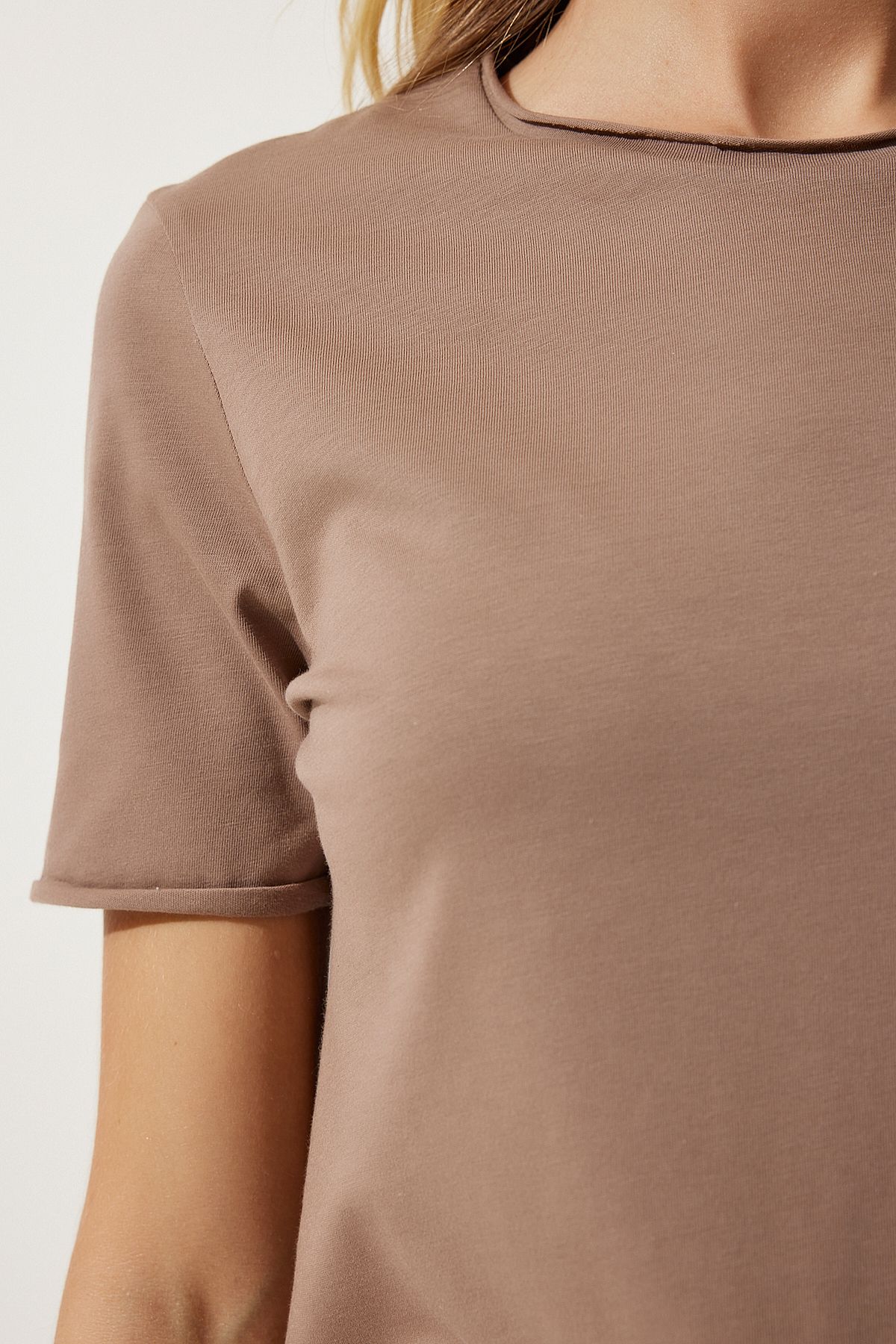 Vizon Bisiklet Yaka Basic Örme T-Shirt UB00229