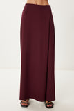 Bordo Etek Görünümlü Esnek Örme Şalvar Pantolon CR00520