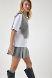 Gri Süveterli Örme T-Shirt DP00201