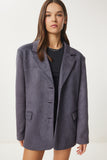 Antrasit Premium Süet Blazer Ceket FN03443