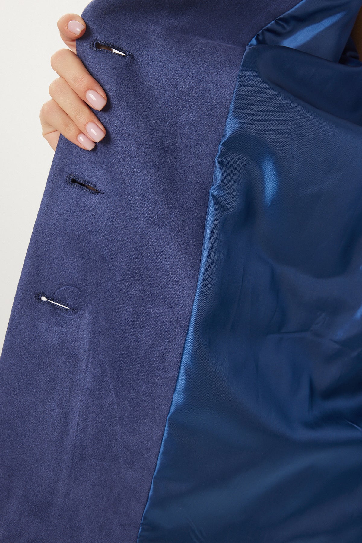 Lacivert Premium Süet Blazer Ceket FN03443