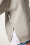 Taş Grisi Fermuar Detaylı Şardonlu Örme Sweatshirt UB00148