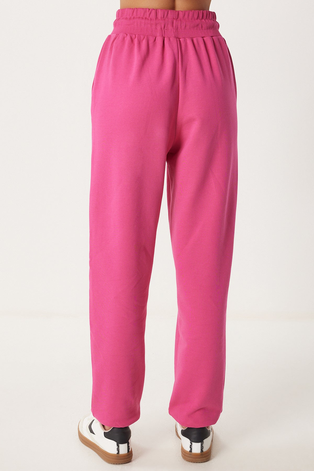 Koyu Pembe Kapüşonlu Sweatshirt Jogger Oversize Örme Eşofman Takımı PYS0027