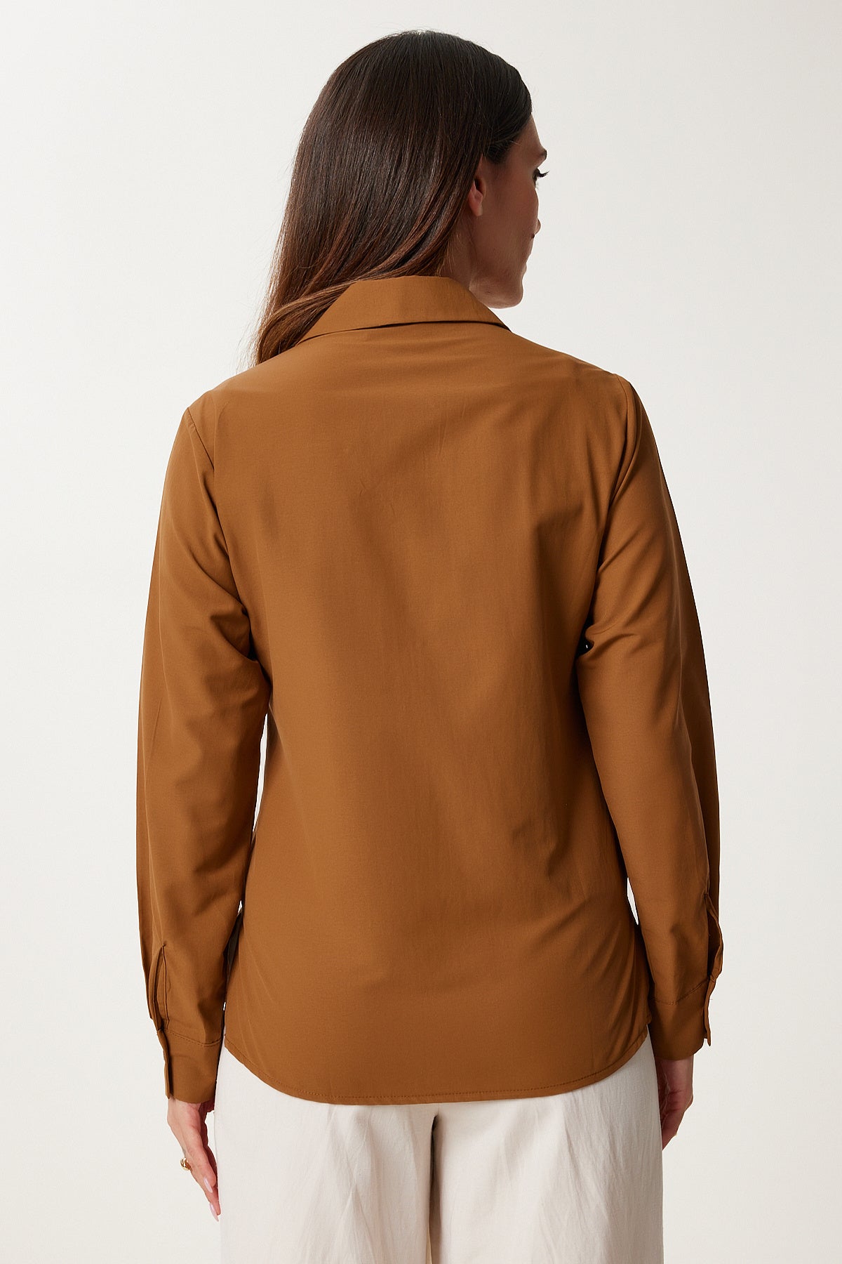 Camel Altın Aplikeli Poplin Gömlek US00975