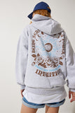 Gri Kapüşonlu Şardonlu Örme Sweatshirt UB00251
