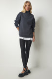 Antrasit Dik Yaka Basic Şardonlu Sweatshirt UB00166
