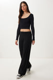 Siyah Fitilli Triko Pantolon Kİ00096
