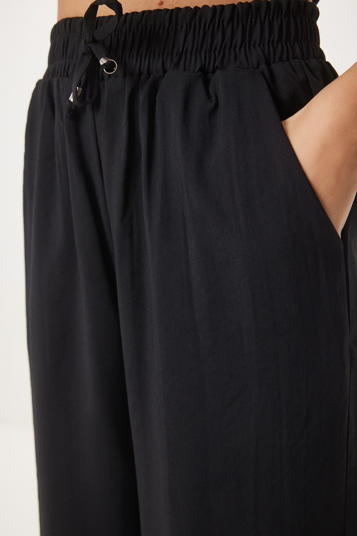 Siyah Askılı Dokuma Bluz Pantolon Takım MC00293