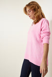 Şeker Pembe Oversize Triko Kazak PN00054