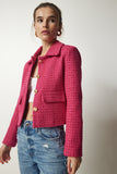 Pembe Tüvit Crop Ceket TO00039