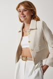 Kemik Crop Tüvit Blazer Ceket TO00039