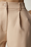 Krem Pilili Dokuma Pantolon UB00188