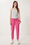 Koyu Pembe Cepli Gabardin Pantolon WF00113