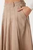 Bej Cepli Gabardin Kloş Etek GP00026