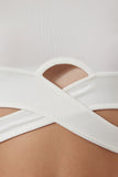 Beyaz Cut Out Detaylı Crop Bluz CE00091