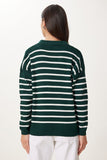 Koyu Yeşil Polo Yaka Crop Triko Kazak  US00293