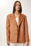 Camel Premium Süet Blazer Ceket FN03443