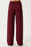 Bordo Geniş Paça Rahat Örme Pantolon PB00054
