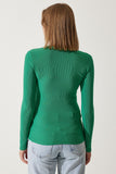 Yeşil Cut Out Detaylı Fitilli Örme Bluz SF00005
