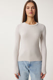 Taş Bisiklet Yaka Basic Örme Bluz CR00439