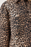 Vizon Siyah Leopar Desenli Gabardin Gömlek RV00203