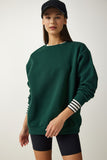 Zümrüt Yeşili Şardonlu Basic Sweatshirt OW00001