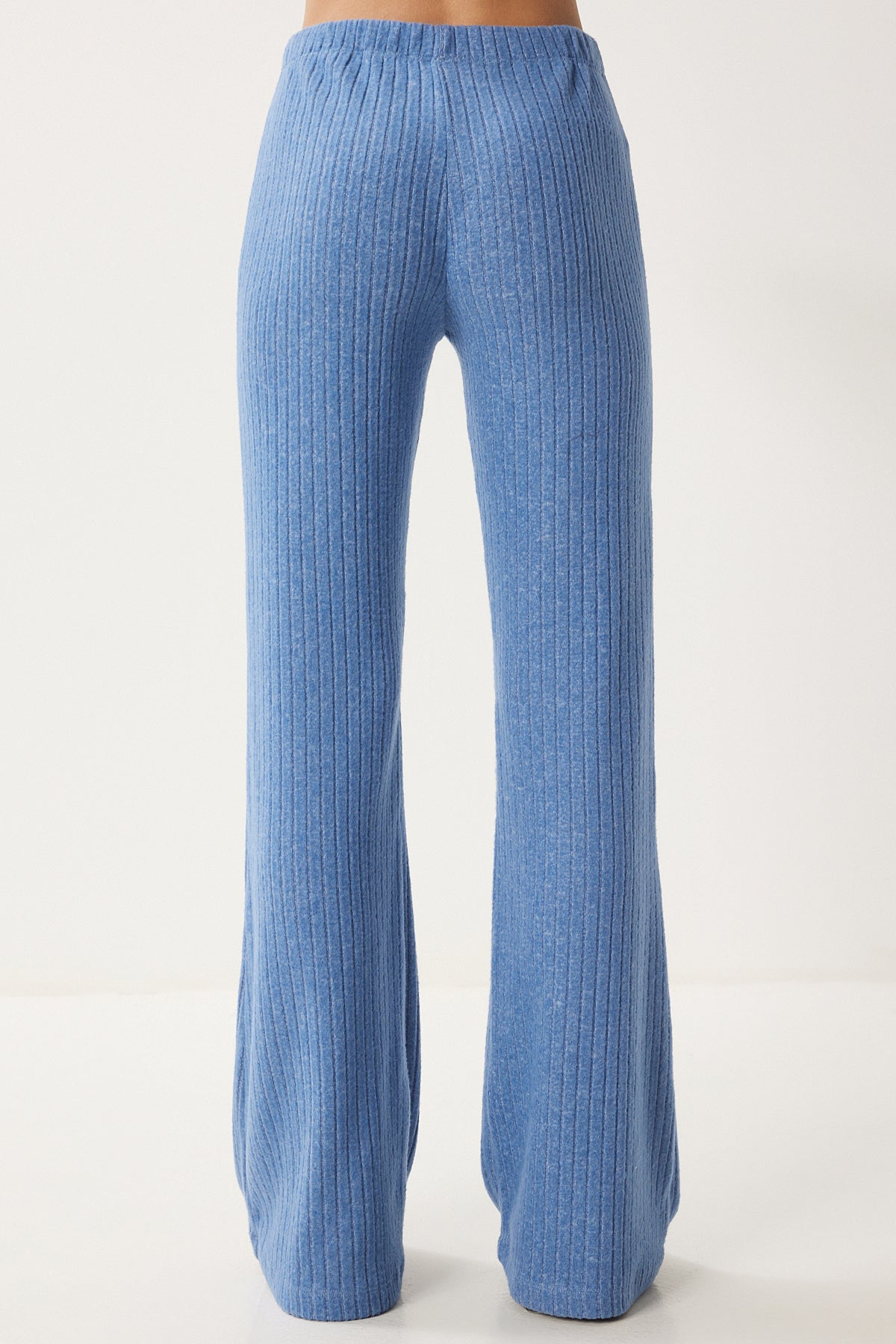 Mavi Rahat Fitilli Örme Bluz Pantolon Takım RG00047