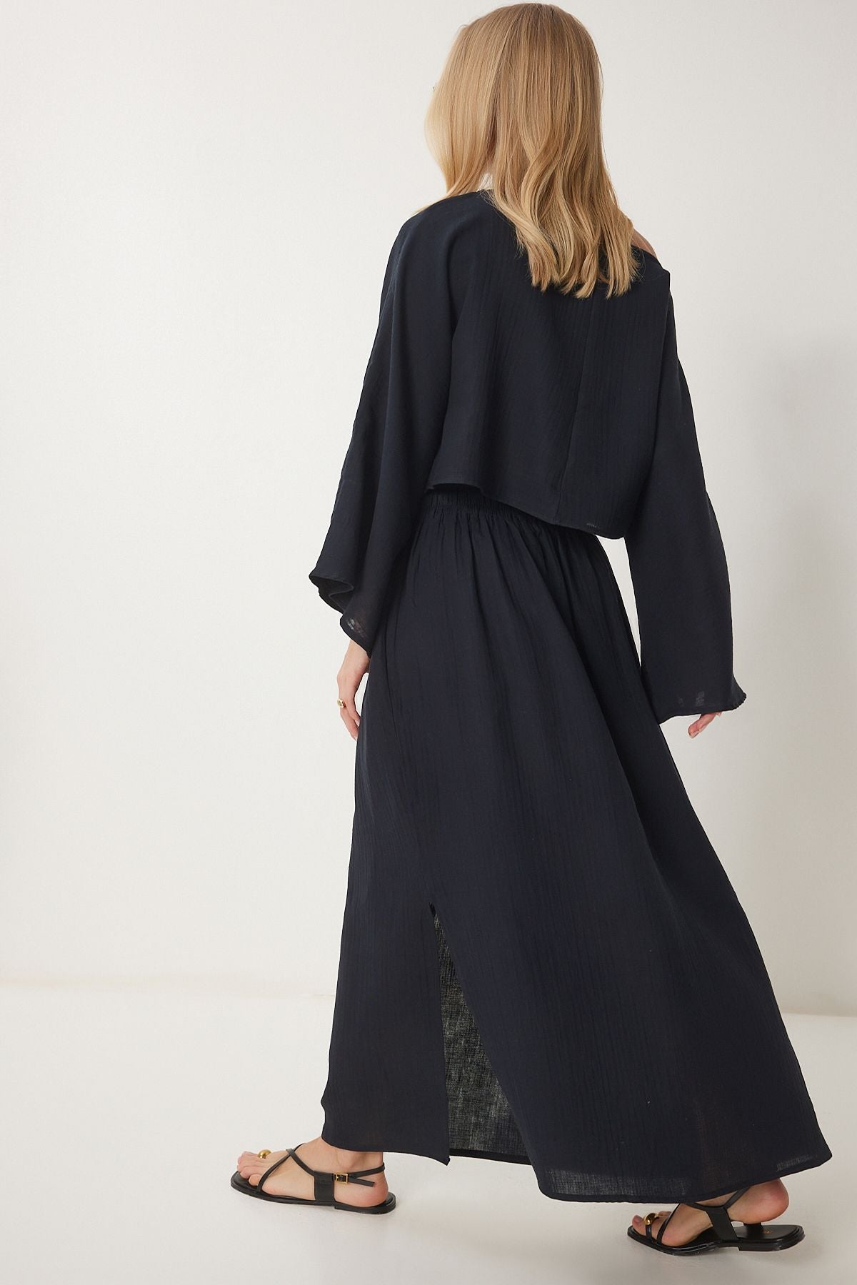 Siyah Müslin Bluz Etek Takım RV00206
