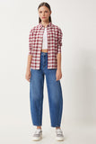 Mavi Yüksek Bel Baggy Jean UT00022