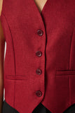 Bordo Yün Efektli Dokuma Yelek GP00014