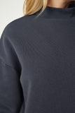 Antrasit Dik Yaka Basic Şardonlu Sweatshirt UB00166