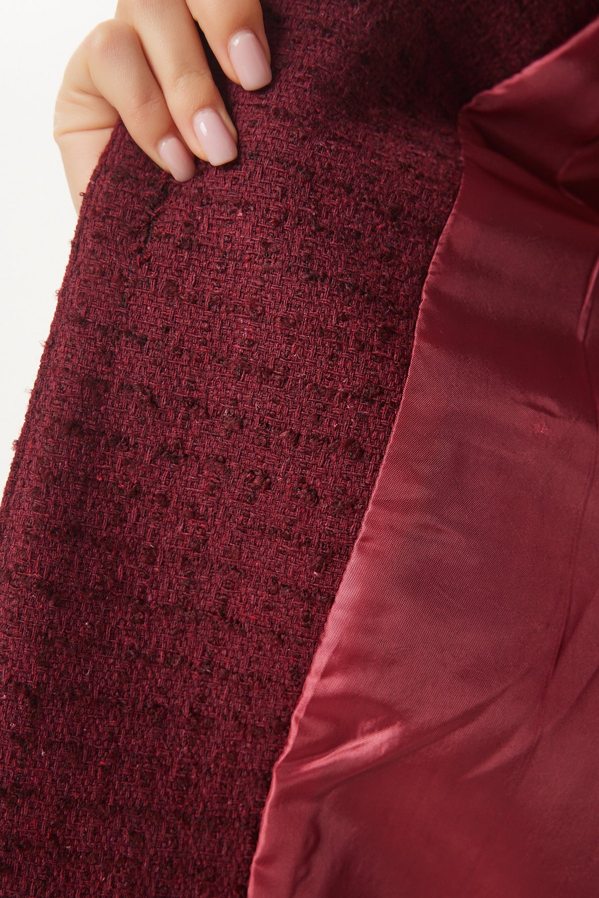 Bordo Düğmeli Tüvit Ceket WF00048