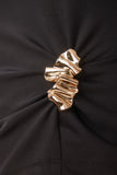 Siyah Gold Tokalı Sandy Örme Bluz KH00098