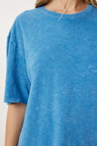 Mavi Yıkamalı Basic Örme T-Shirt AN00258