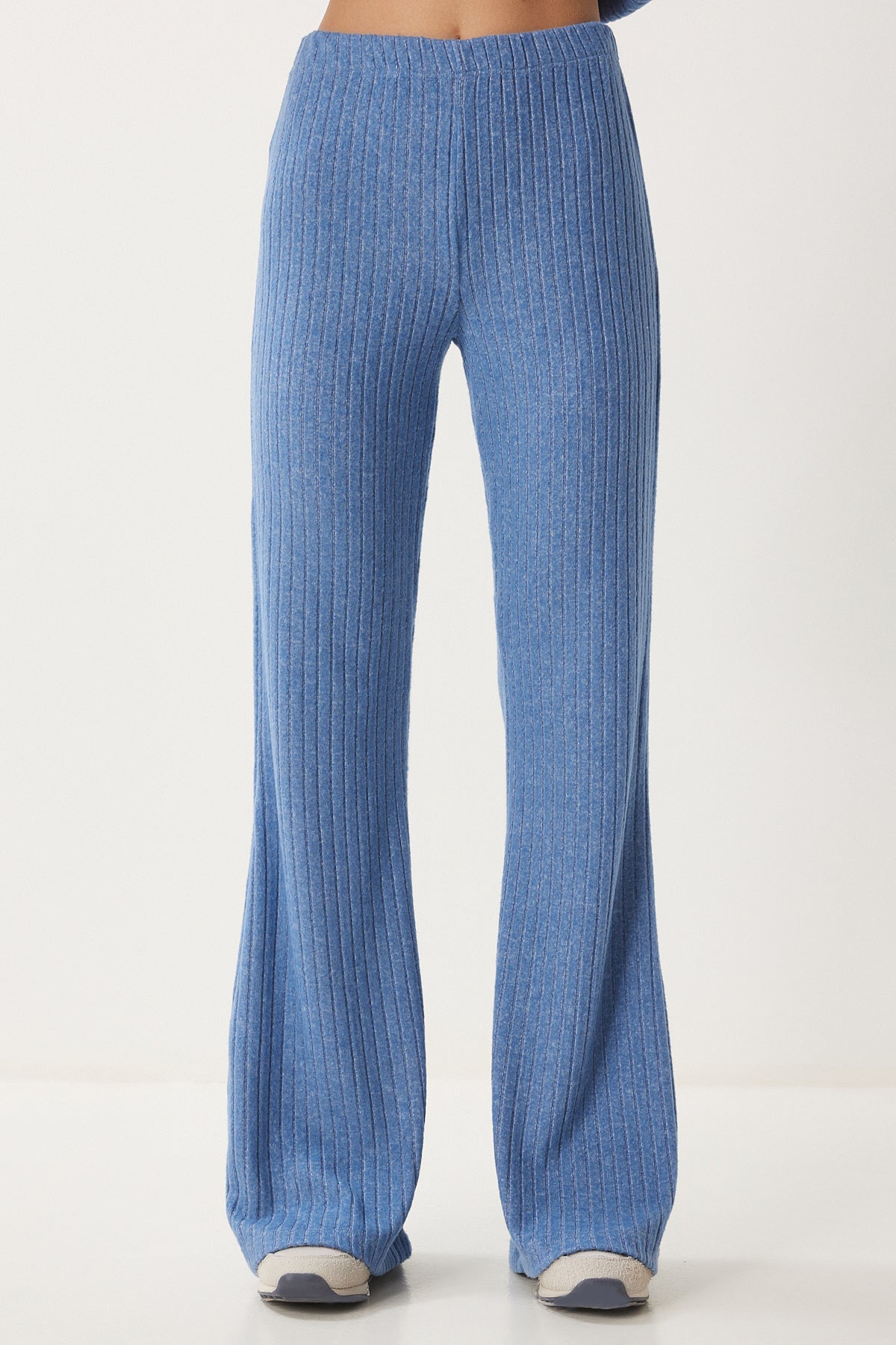 Mavi Rahat Fitilli Örme Bluz Pantolon Takım RG00047