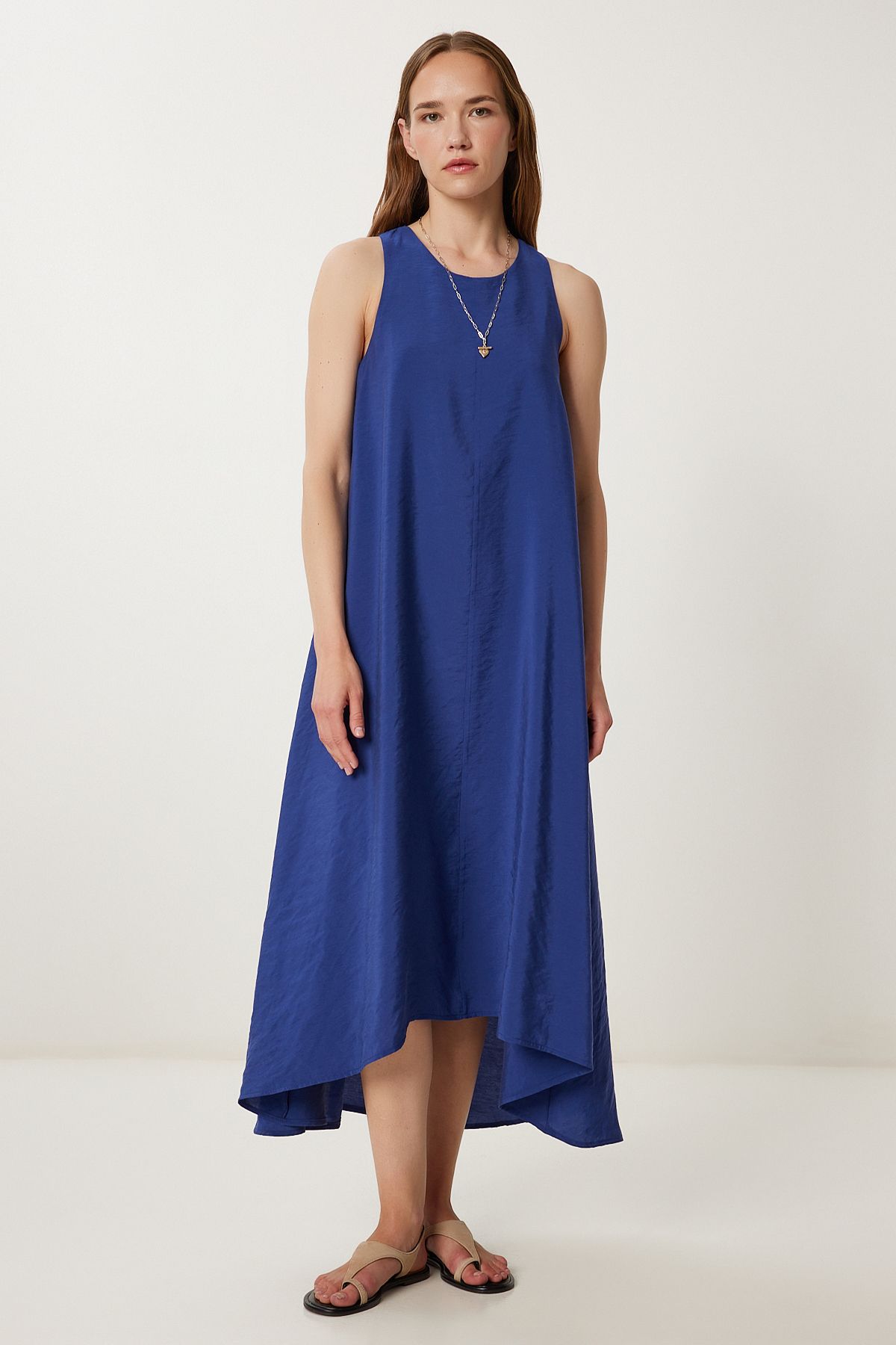 Mor Kolsuz Basic Yazlık Tencel Elbise WF00150