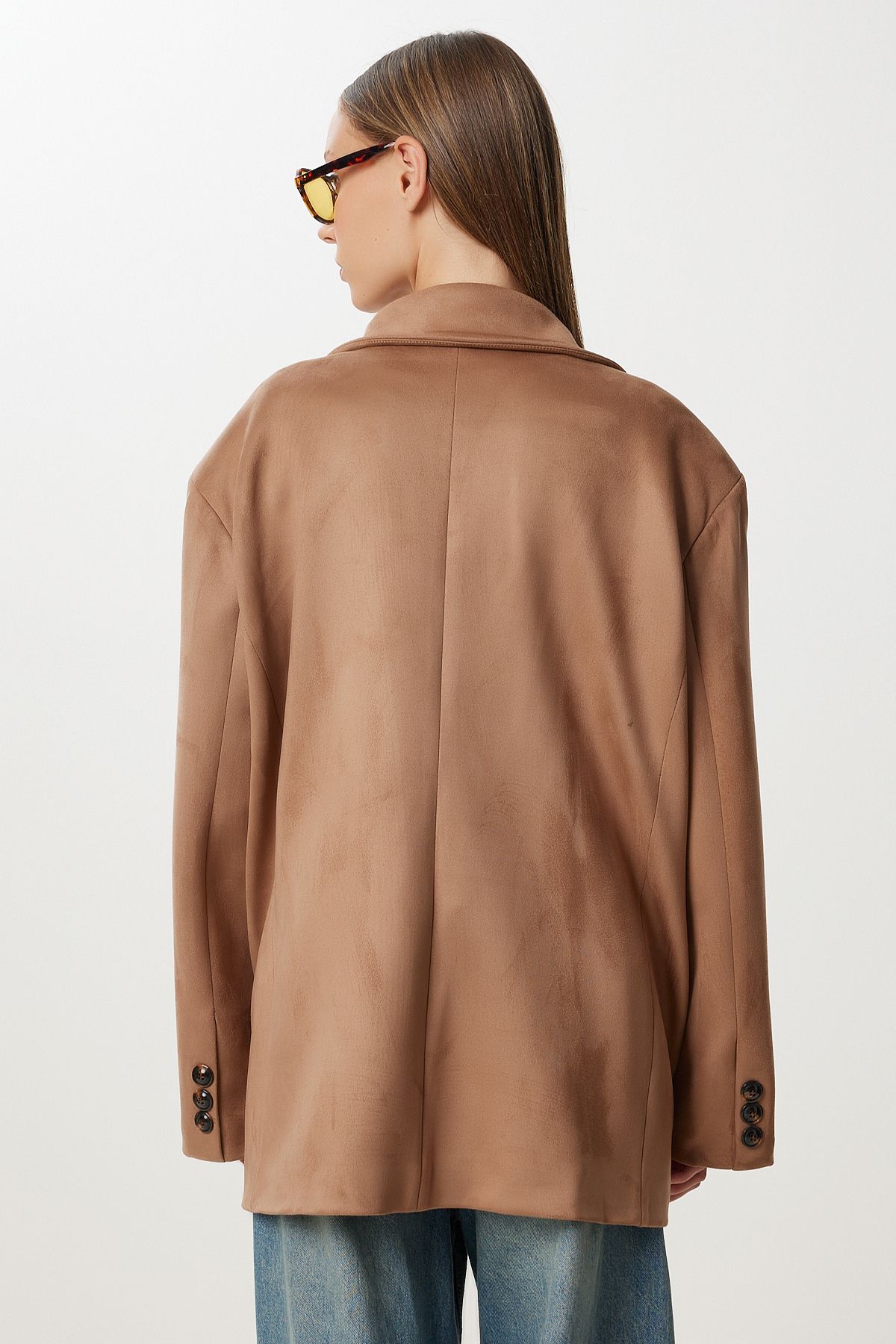 Camel Oversize Premium Süet Ceket KT00016