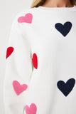 Ekru Kalpli Dokulu Şardonlu Örme Sweatshirt NJ00162