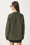 Haki Fermuar Cepli Şardonlu Sweatshirt VN00020