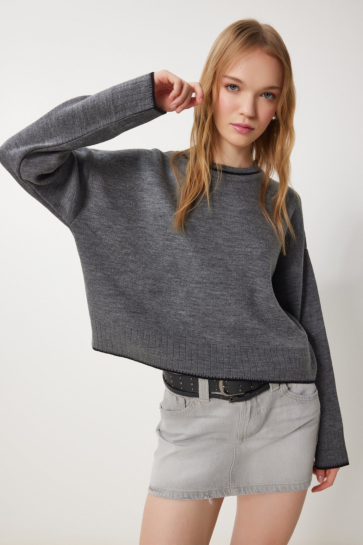 Antrasit Basic Triko Kazak PF00010
