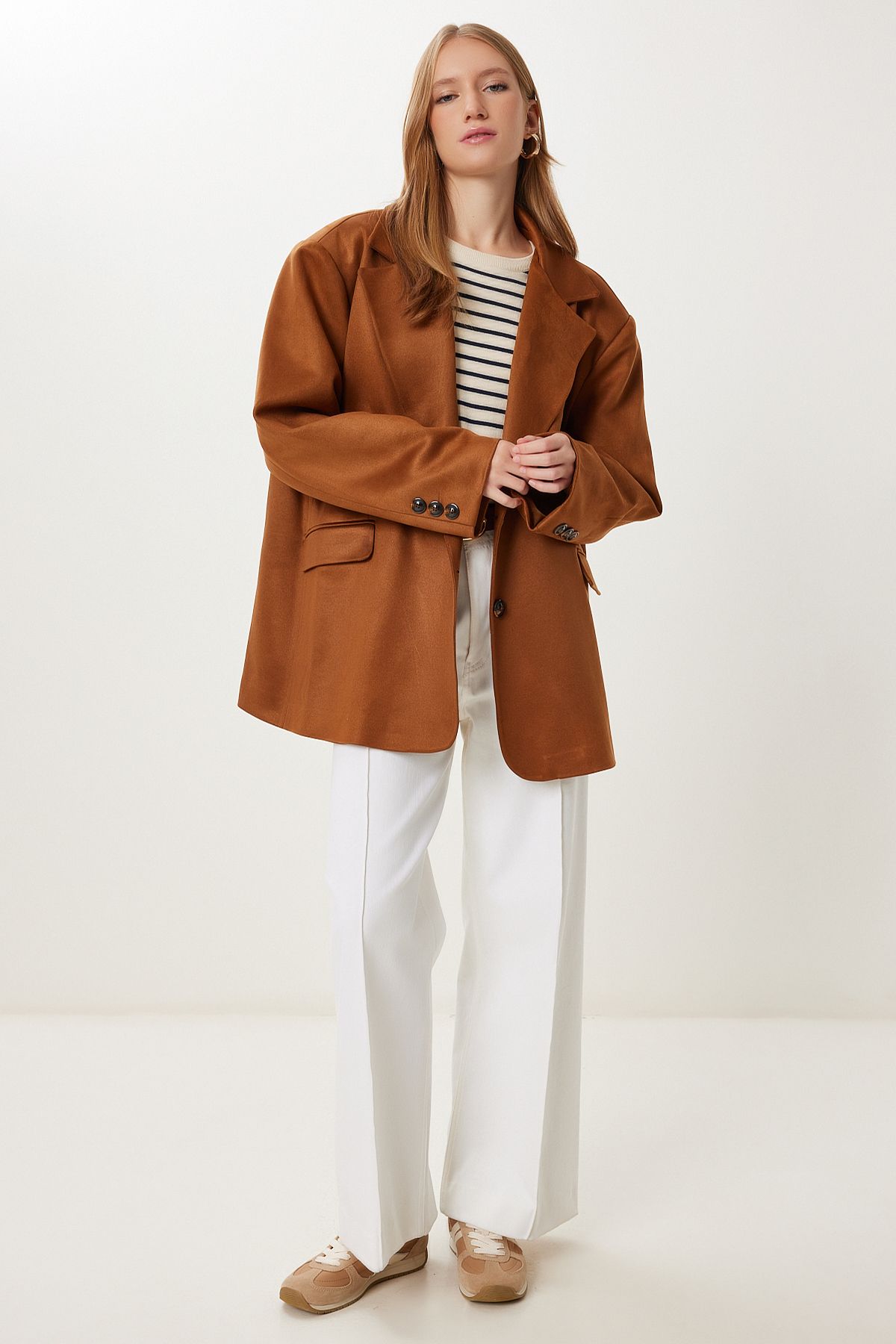 Taba Oversize Premium Süet Ceket KT00016