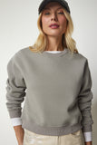 Füme Şardonlu Crop Sweatshirt UB00178