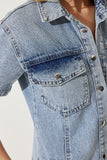 Orta Mavi Püskül Detaylı Mini Denim Elbise AN00182