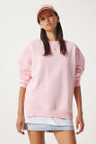 Pembe Fermuar Detaylı Şardonlu Örme Sweatshirt UB00148