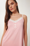 Pembe Dantelli Şortlu Pijama Takımı PQ00003