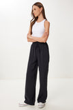 Siyah Geniş Paça Yazlık Modal Pantolon BV00157