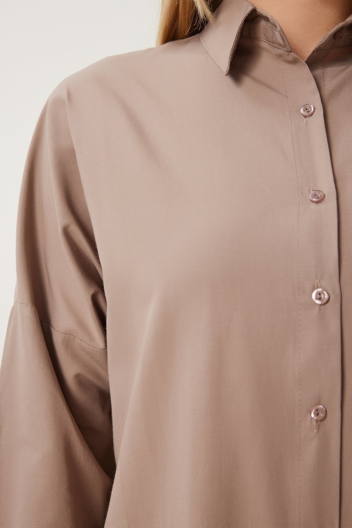 Vizon Oversize Uzun Basic Gömlek  DD00842