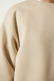Krem Şardonlu Basic Sweatshirt OW00001