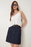 Koyu Mavi Mini Denim Etek OK00065